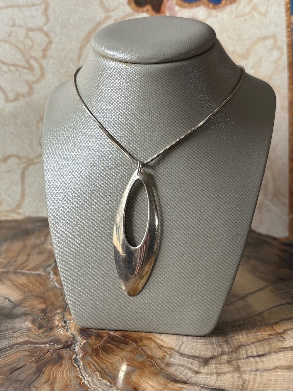 Sterling Silver Large Open Teardrop Pendant